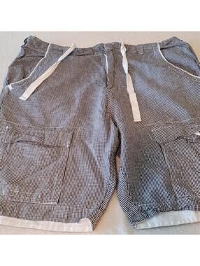 Vintage Y2K ROCAWEAR Designer Original Fit Plaid Drawstring Shorts. Size 38.